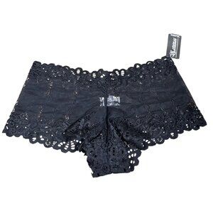 COLLECTION ESCANTE All Over Lace Boy Shorts Black Sz M #72110 NWT